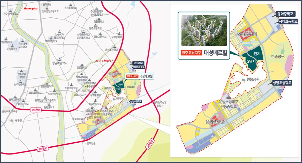 동남지구 지도